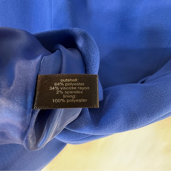 The Limited Royal Blue Short Sleeve Crew Neck Lined Knee  Length Sheath Dress 4 - Picture 10 of 11